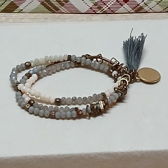 Hand Crafted Multi Strand Stretchy Beaded Tassel Bracelet Fashion Jewelry #42 - Picture 9 of 9